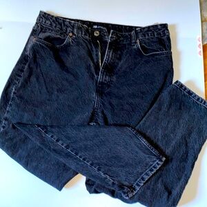 Zara blacked wash jeans for women straight leg